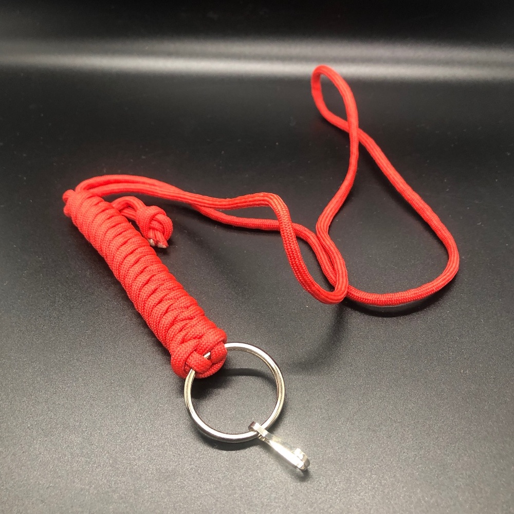 Id Lanyard Red Paracord Key Chain Necklace 18"